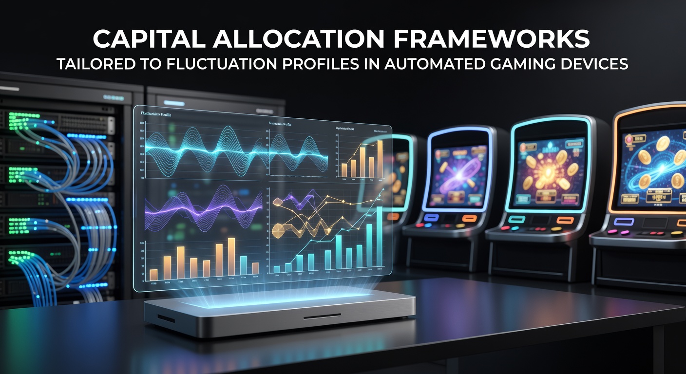 Diagram illustrating capital allocation strategies across gaming machines with different volatility levels and payout patterns