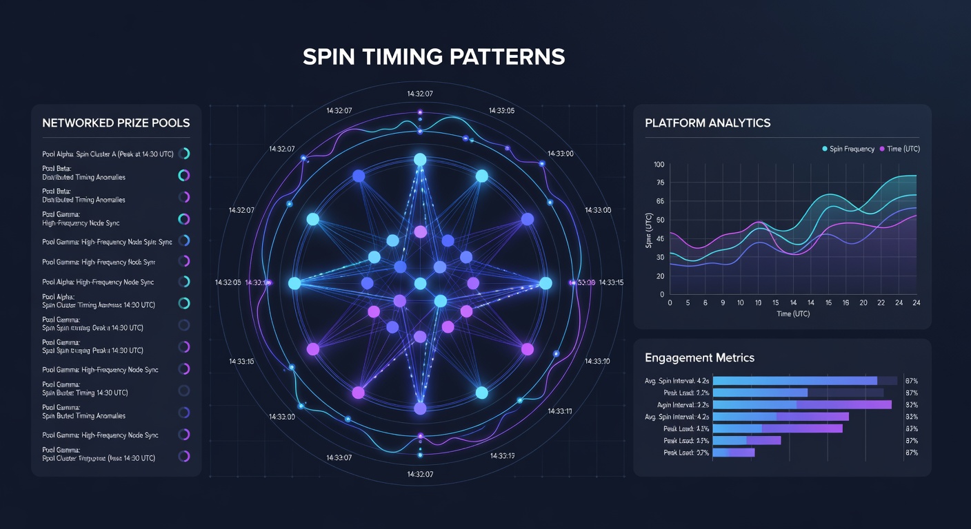 Heatmap visualization of spin timing density across networked prize pools highlighting peak intervals and regional synchronization points