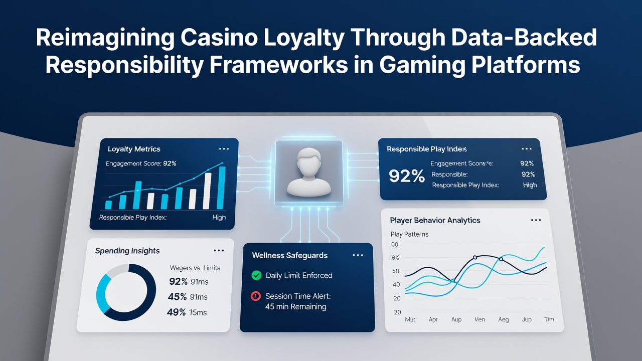 Gaming platform interface displaying personalized loyalty rewards alongside responsible play tools and limit settings
