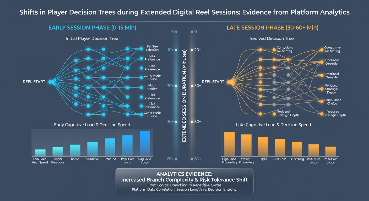 Heatmap visualization of decision tree branches illustrating changes in player behavior across extended digital reel gameplay